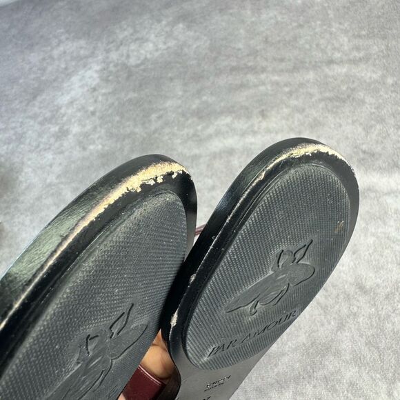 Authentic Gucci Bordeaux Gg Marmont Leather Thongs 37 - Picture 12 of 14